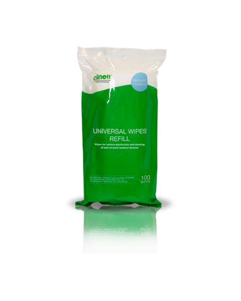 Clinell Universal Wipes 100 Refill Pack for tub