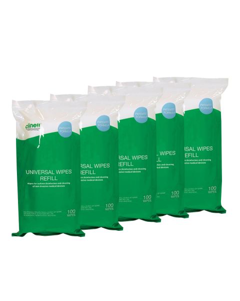 Clinell Universal Wipes 100 Refill Pack for tub (Box of 8)