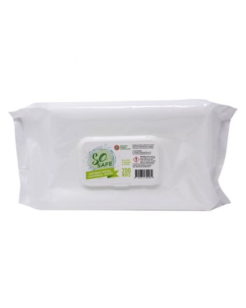 SO Safe Universal Wipes 200 Pack (6 Pack)