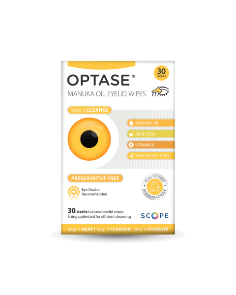 Optase Manuka Eyelid Wipes 30pcs RRP £11.99