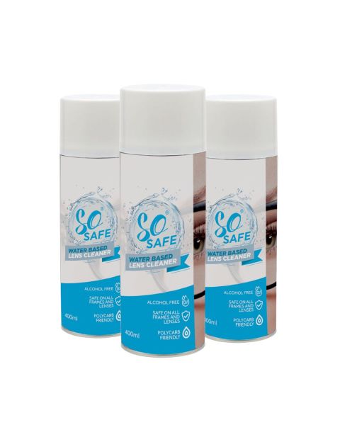 SO Safe Lens Spray 400ml (Box12) ALCOHOL FREE